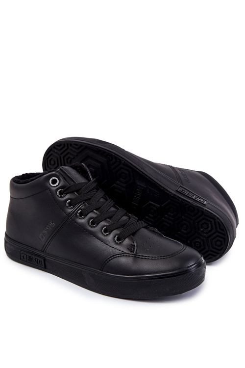 Męskie Klasyczne Skórzane Trampki Big Star KK174348 Czarne