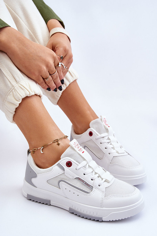 Damskie Niskie Sneakersy Cross Jeans LL2R4011C Białe