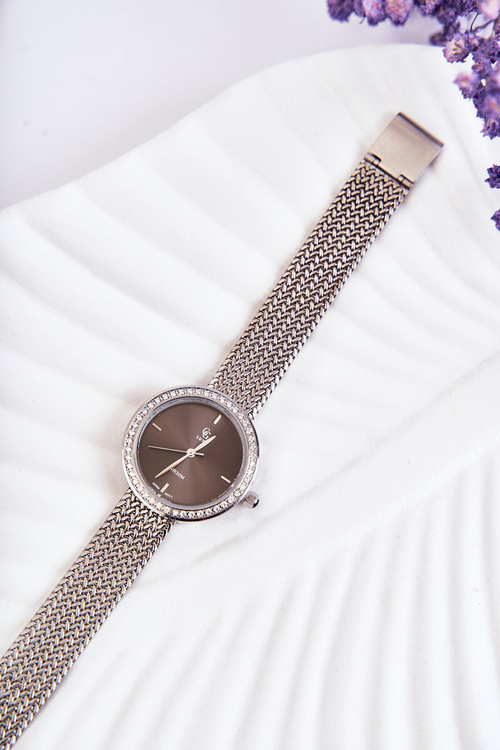 Damski Zegarek GG Luxe Srebrny Z Srebrną Tarcza