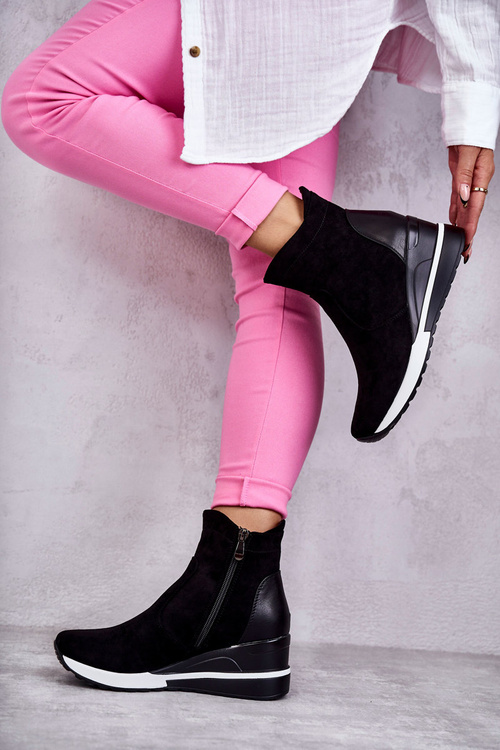 Sneakersy Na Koturnie Czarne Rita