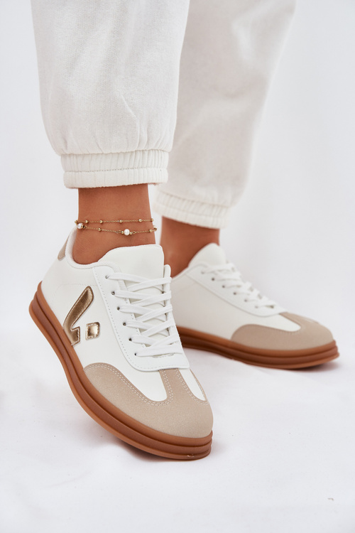 Sneakersy Damskie Eko Skórzane Białe Micca