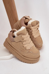 Dziecięce Sneakersy Ocieplane Futerkiem Beżowe Mireen