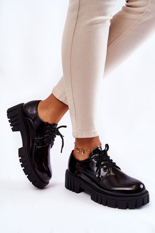 Modne Lakierowane Półbuty La.Fi 210013B-NL Czarne