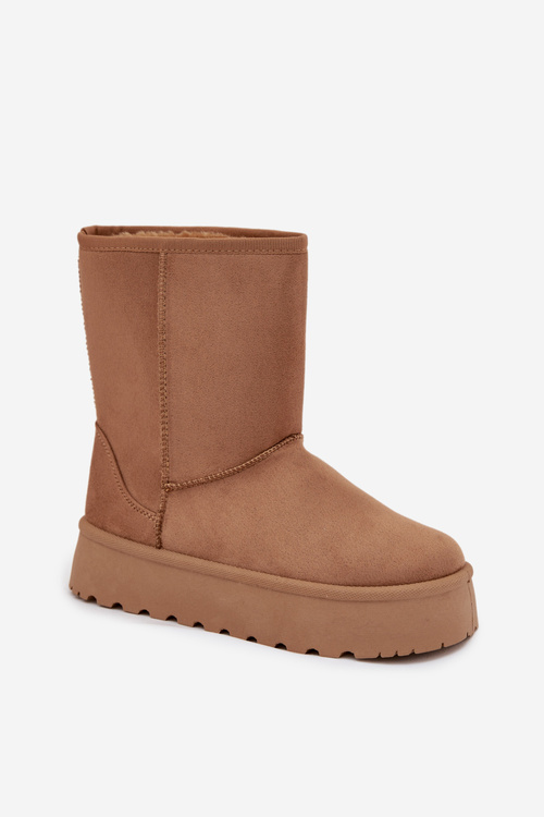 Damskie Śniegowce Ocieplone Futerkiem Camel Abrams