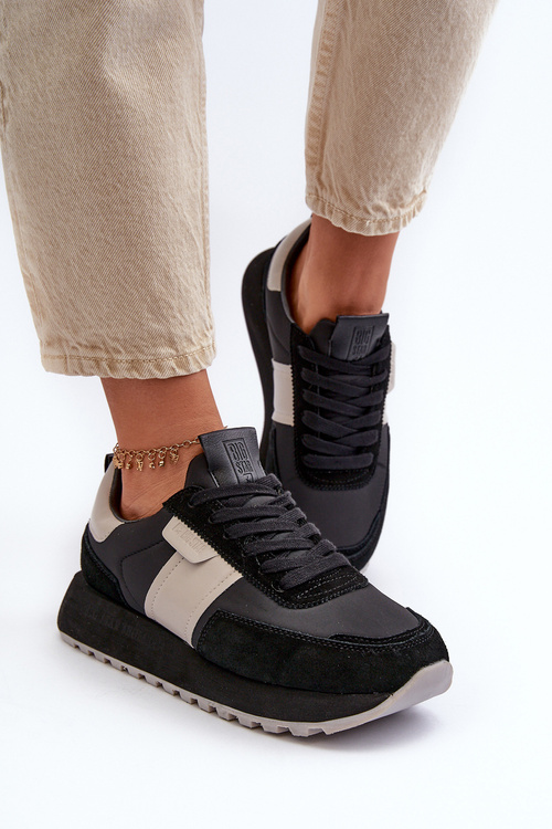 Sneakersy Damskie Na Platformie Big Star NN274502 Memory Foam System Czarne