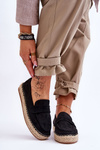 Damskie Zamszowe Espadryle Czarne Keyla