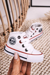 Dziecięce Wysokie Trampki Z Suwakiem BIG STAR HH374083 Białe