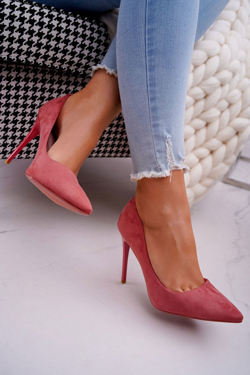 Szpilki Damskie Zamszowe Różowe Betty