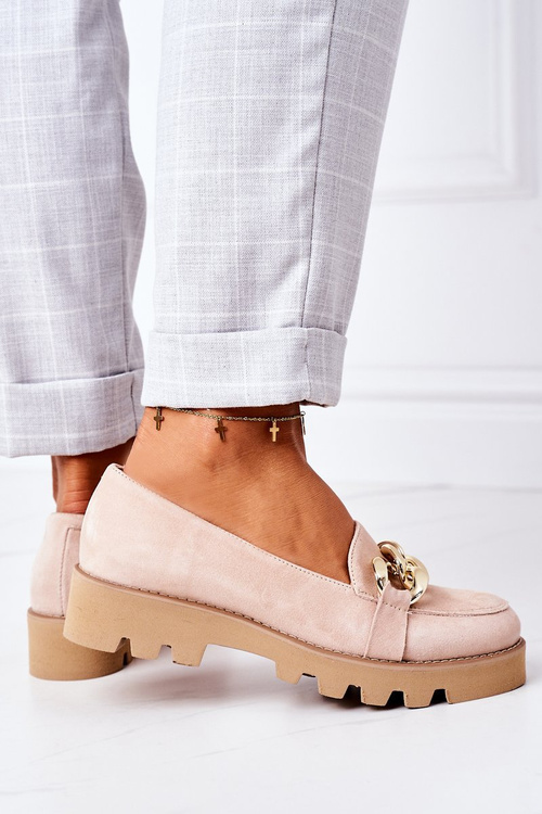 Zamszowe Mokasyny Lewski Shoes 3040 Cappuccino