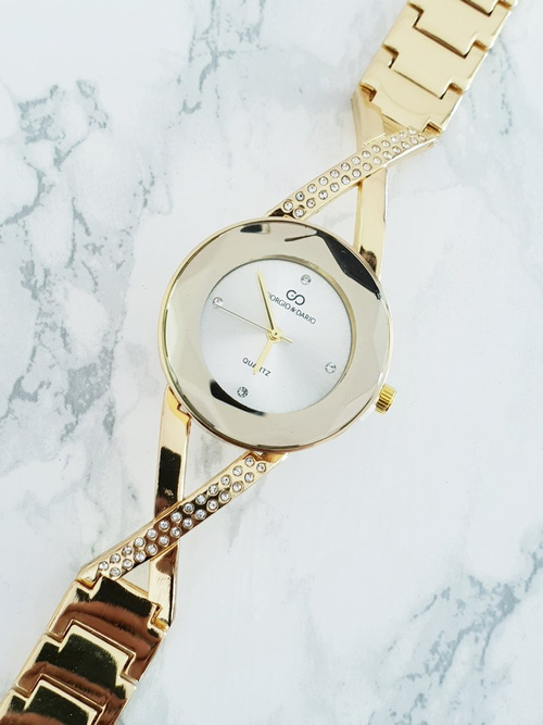 Damski Zegarek Giorgio & Dario Z Cekinami Cube Złoty