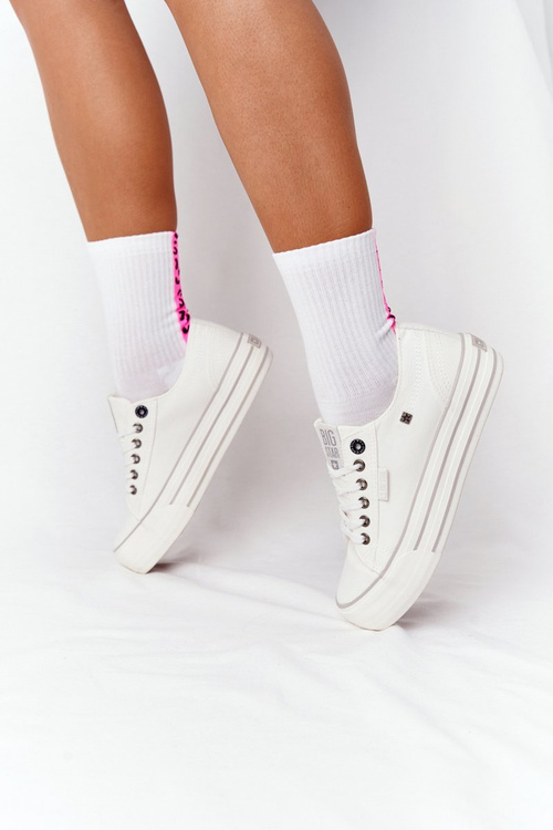 Damskie Tenisówki Na Platformie BIG STAR HH274052 Białe