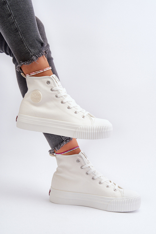 Trampki Damskie Wysokie Lee Cooper LCW-24-02-2132 Białe