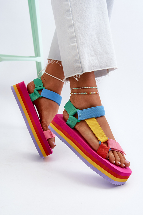 Sandały Damskie Na Platformie Multikolor Edireda