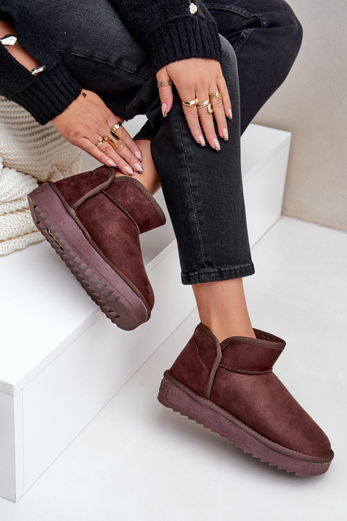 Śniegowce Na Platformie Damskie D.Franklin DFSH370010 Czekoladowe