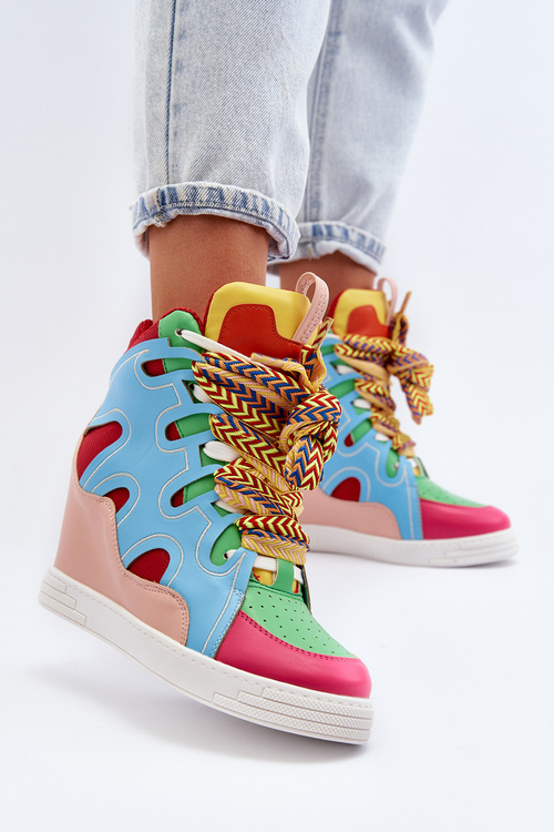 Damskie Sneakersy Na Koturnie Multikolor Leoppa