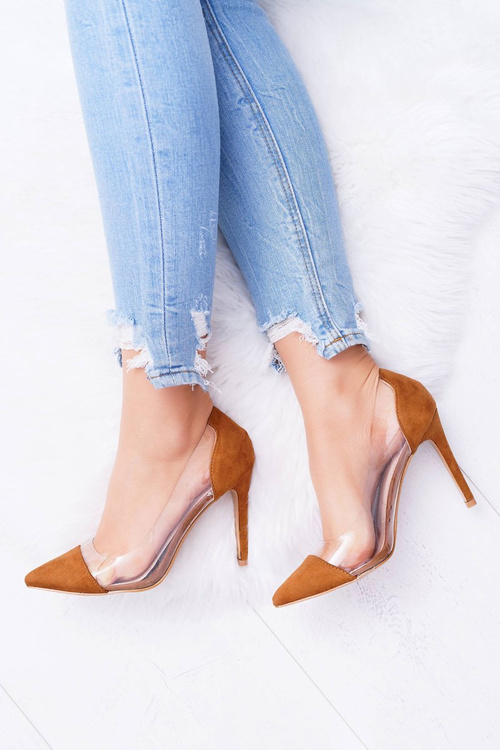 Szpilki Damskie Transparentne W Szpic Camel Live