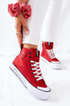 Wysokie Trampki Na Platformie Big Star II274018 Czerwone