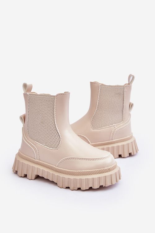 Botki Dziecięce Na Suwak Ocieplane Beżowe Jolynn