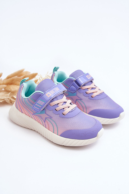 Lekkie Dziecięce Buty Sportowe Memory Foam System Big Star LL374151 Fioletowe