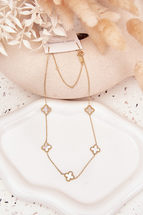 Łańcuszek Ze Stali Nierdzewnej Złoto-Perłowy