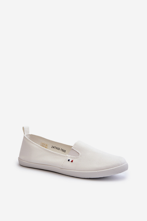 Tenisówki Trampki Slip-On Damskie Białe Adrancia