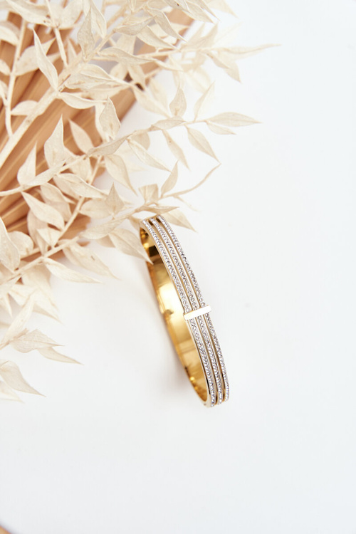 Bransoletka Ze Stali Nierdzewnej Z Cyrkoniami Złota