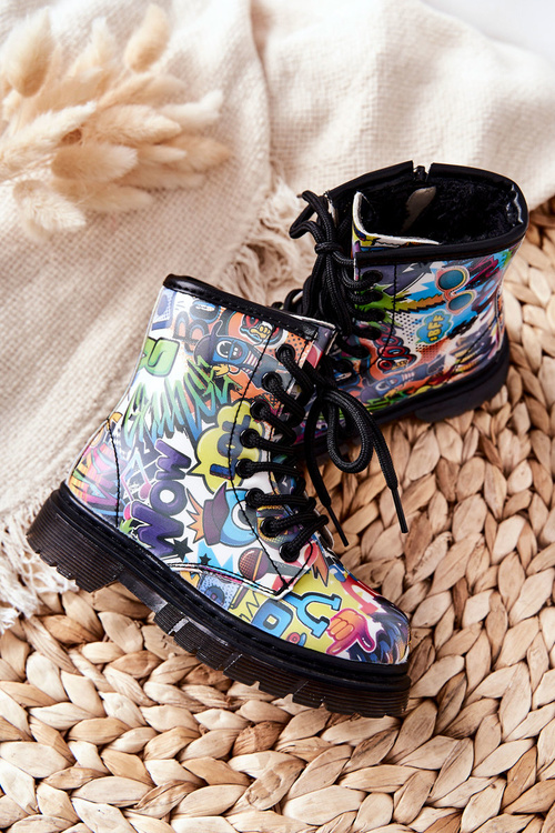 Dziecięce Botki Ocieplane Z Suwakiem Kolorowe Tiptop