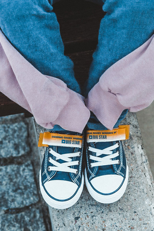 Dziecięce Niskie Trampki BIG STAR JJ374072 Granatowe