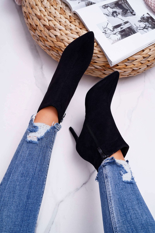 Botki Damskie Na Szpilce Zamszowe Famaq