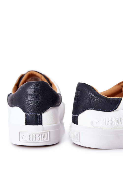 Skórzane Tenisówki Big Star II174037 Biało-Beżowe