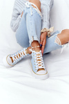 Damskie Wysokie Trampki Big Star HH274449 Niebieskie