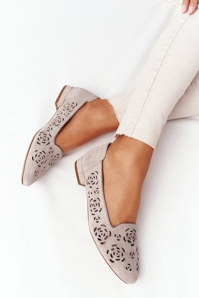 Ażurowe Mokasyny Sergio Leone BL627 Cappuccino