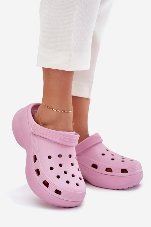 Piankowe Klapki Damskie Na Masywnej Podeszwie Big Star RR274A120 Różowe