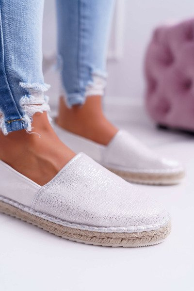 Espadryle Damskie Big Star Pleciona Podeszwa Srebrne DD274770