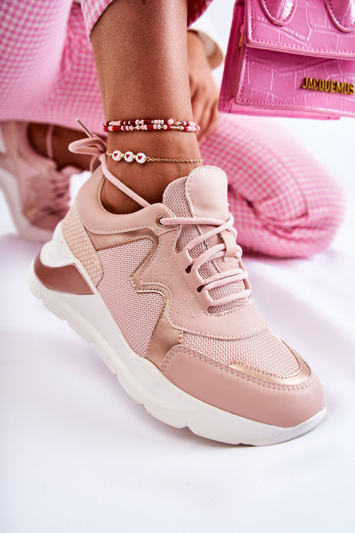 Damskie Modne Sneakersy Różowe Allie