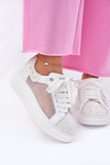 Zdobione Sneakersy Na Platformie GOE RR2N4003 Białe