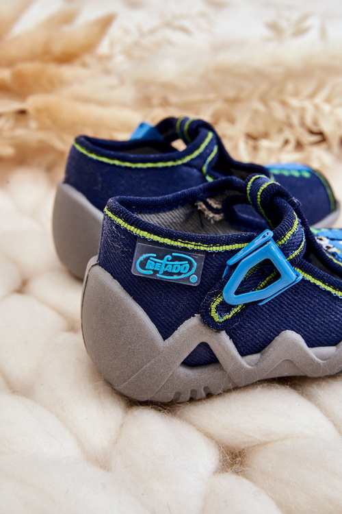 Dziecięce Sandałki Papcie Befado Dinozaur 217P116 Granatowe