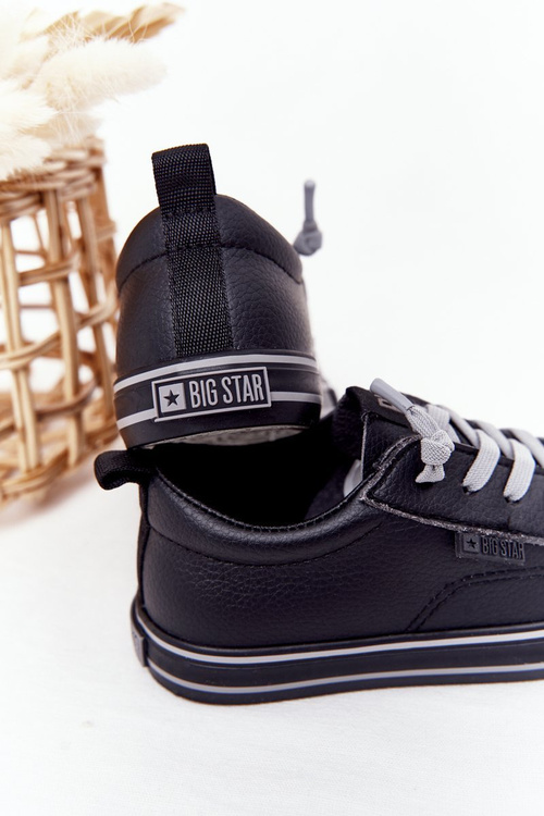 Dziecięce Skórzane Trampki BIG STAR HH374038 Czarne