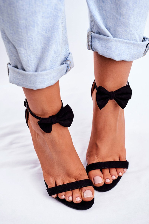 Sandały Damskie Na Szpilce Królicze Uszka Czarne Honey Bunny