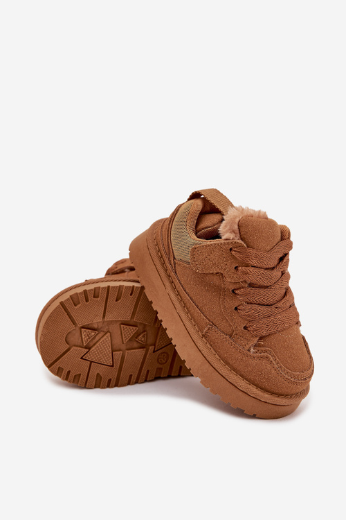 Dziecięce Sneakersy Ocieplane Futerkiem Camel Mireen