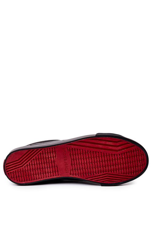 Męskie Skórzane Trampki Cross Jeans JJ1R4022C Czarne