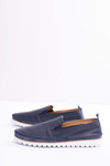 Granatowe Męskie Skórzane Mokasyny Perlugo