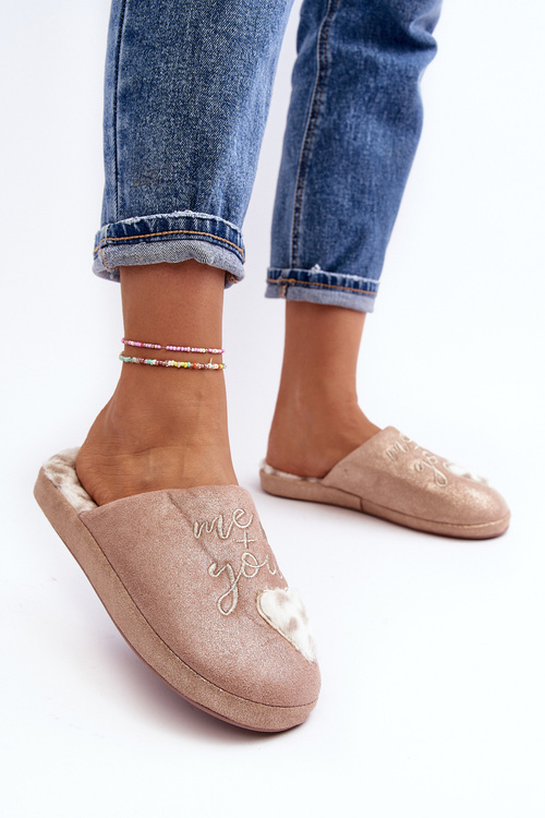 Błyszczące Kapcie Damskie Różowe Geraja