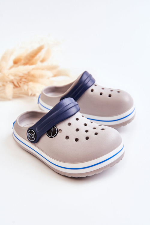 Dziecięce Wygodne Klapki Kroksy Szare Colly