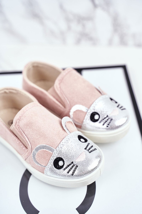 Trampki Dziecięce Wsuwane Z Myszką Różowe Candys