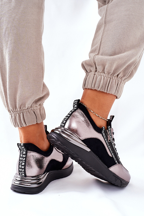 Sportowe Damskie Buty Sneakersy Czarne Aduan