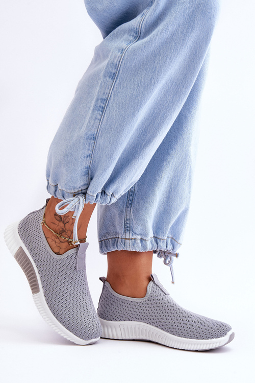 Klasyczne Wsuwane Buty Sportowe Szare Frankie