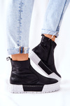 Skórzane Botki Na Platformie Czarne Maciejka 05216-01