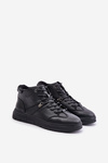 Skórzane Ocieplane Botki Sneakersy Męskie Lee Cooper LCJ-24-33-2913 Czarne