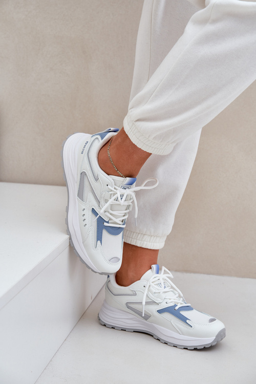 Buty Sportowe Damskie Big Star NN274A094 HI-POLY SYSTEM Biało-Niebieskie